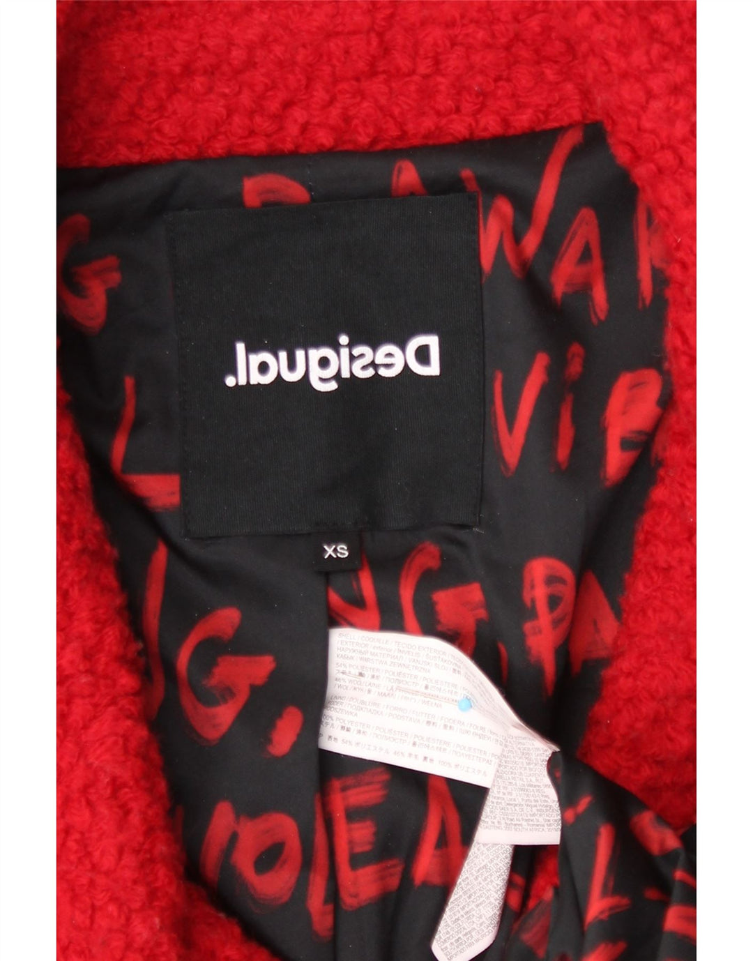 Desigual Damen Übergroßer zweireihiger Mantel UK 6 XS Rot Polyester