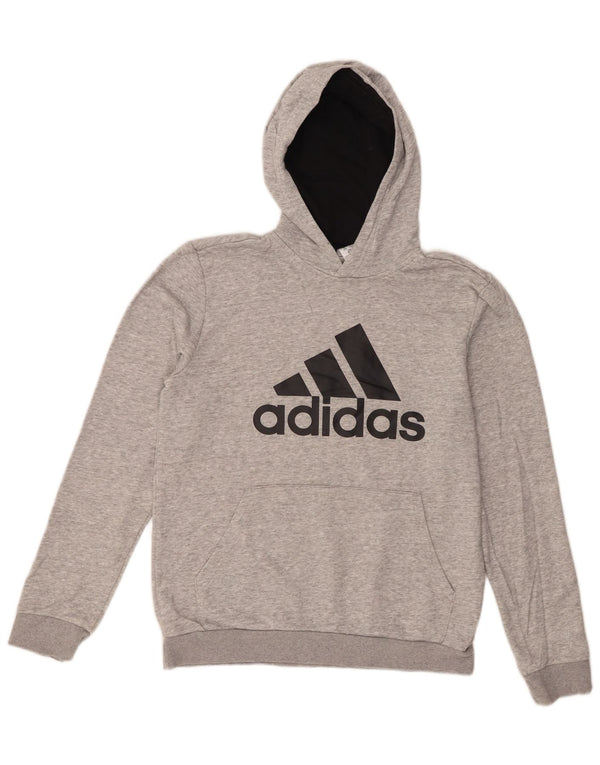 Adidas Jungen Grafik-Hoodie-Pullover 15–16 Jahre, graue Baumwolle
