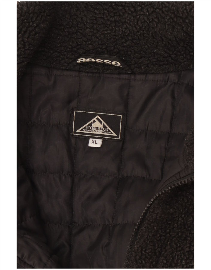 Aesse Herren Graphic Fleece Jacke UK 42 XL Schwarz