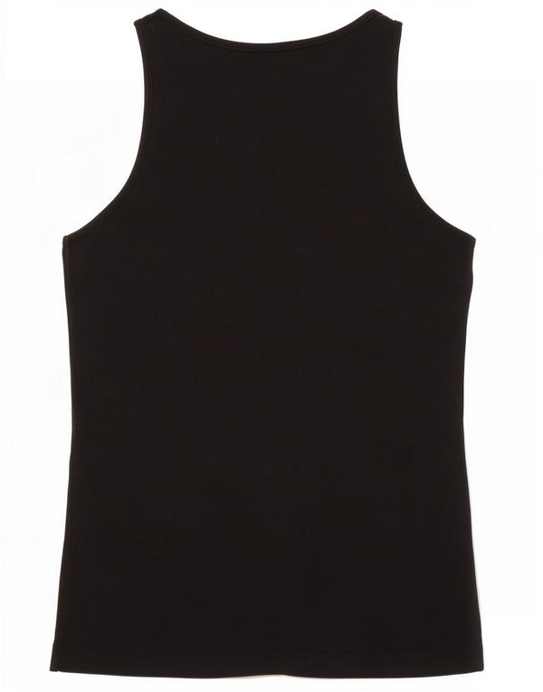 Dack's Womens Vest Top UK 14 Large Black Cotton