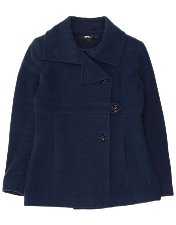 Dkny Damenmantel US 4 Small Marineblaue Wolle