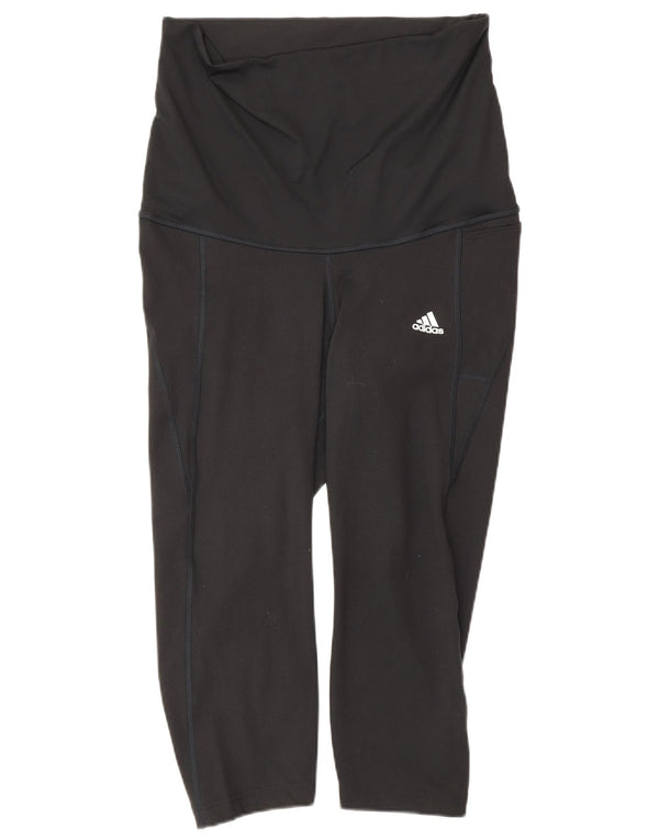 Adidas Damen Umstands-Capri-Leggings UK 12/14 Medium Schwarz Polyester