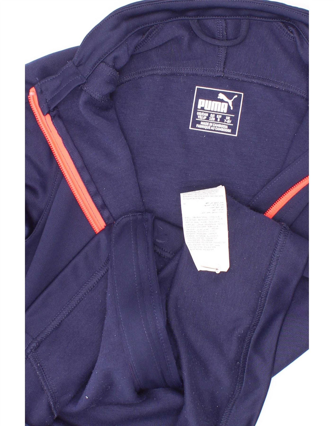 Puma Mädchen-Trainingsanzug-Top-Jacke, 7–8 Jahre, marineblaues Polyester