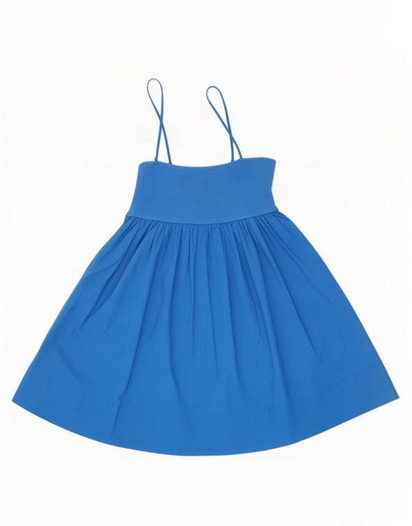 Zara Damen Sommerkleid UK 14 Große blaue Baumwolle