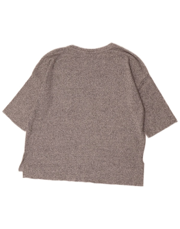 Zara Damen Trafaluc Übergroßes T-Shirt Top UK 10 Small Grau meliert