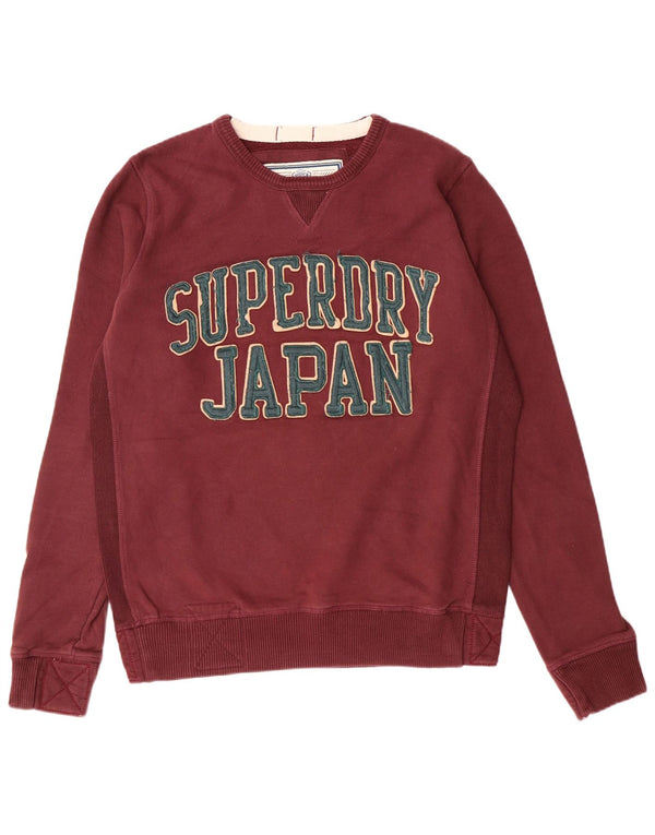 Superdry Herren-Sweatshirt mit Grafik, Größe L, Burgunderrot, Baumwolle