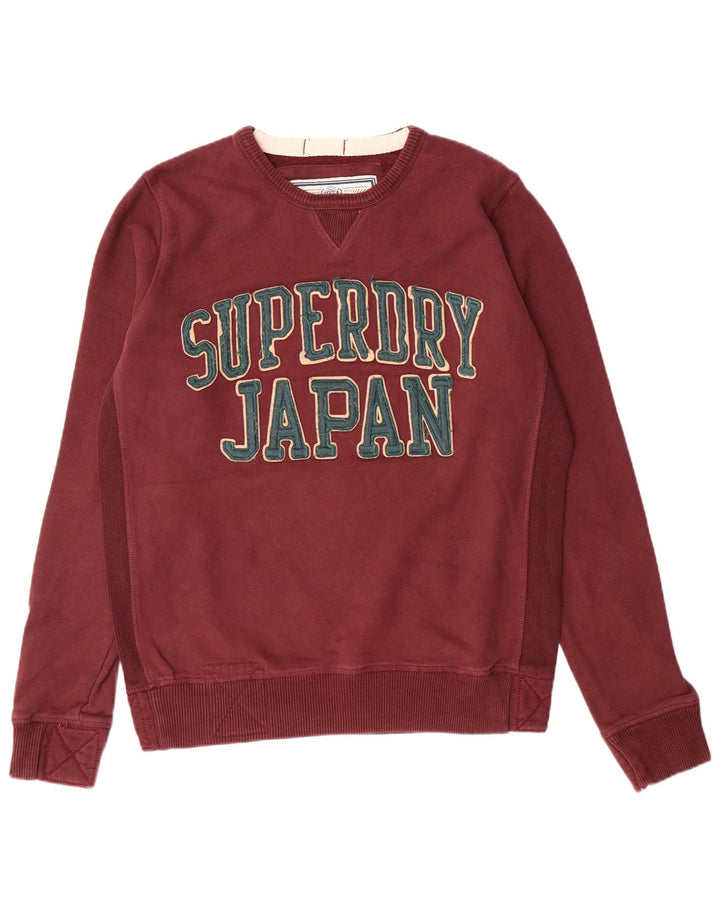 Superdry Herren-Sweatshirt mit Grafik, Größe L, Burgunderrot, Baumwolle