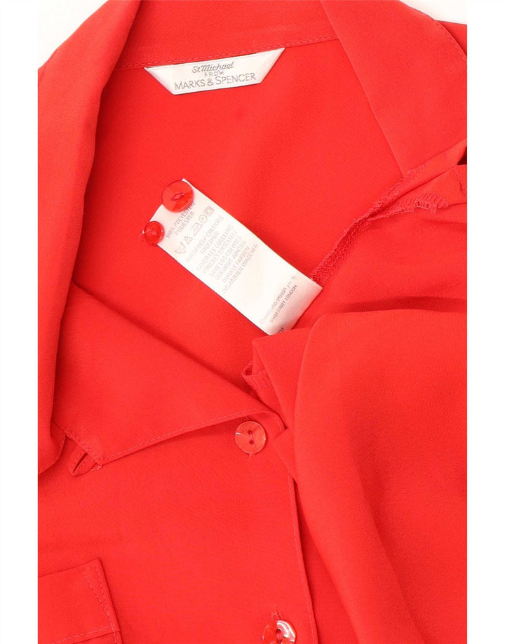 Marks & Spencer Damen St. Michael Hemdbluse UK 16 Large Rot Polyester