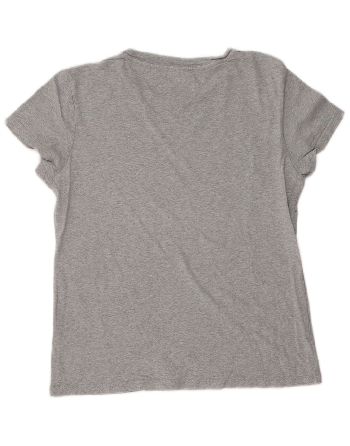 Tommy Hilfiger Damen T-Shirt mit Grafik, UK 14, Mittelgrau