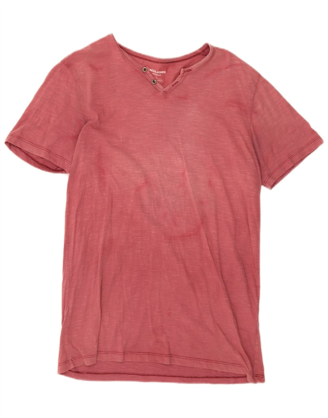 Jack & Jones Herren-T-Shirt-Oberteil, groß, rosa gefleckte Baumwolle
