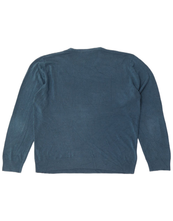 Marks & Spencer Herren-Pullover mit Rundhalsausschnitt, Größe L, Acryl, Blau
