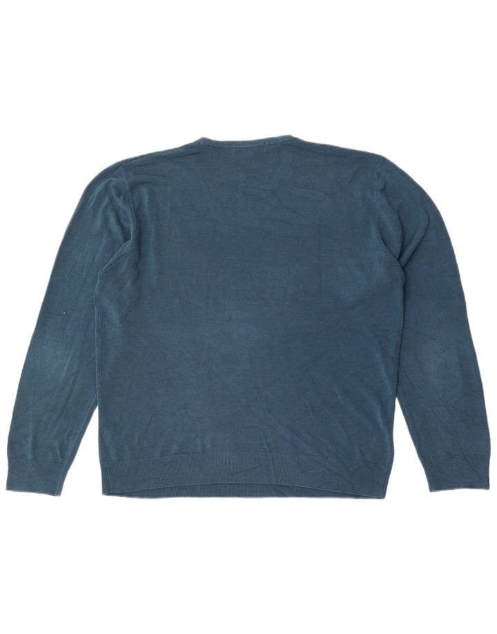 Marks & Spencer Herren-Pullover mit Rundhalsausschnitt, Größe L, Acryl, Blau