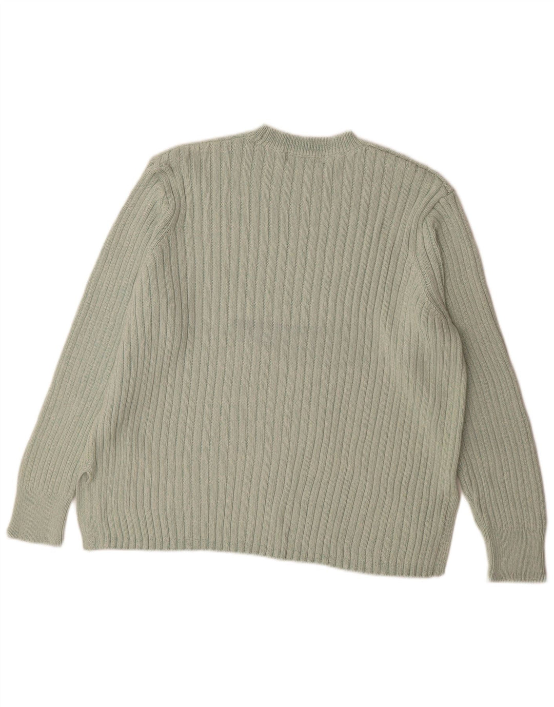 MARKS & SPENCER Damen-Pullover mit Rundhalsausschnitt, UK 20 2XL, grüne Baumwolle