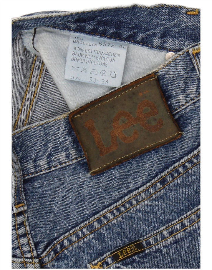 LEE Mens Brooklyn Straight Jeans W33 L34 Blue Cotton