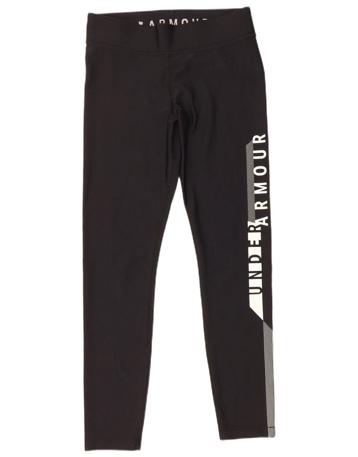 Under Armour Damen Graphic Leggings UK 14 Large Schwarz Colourblock