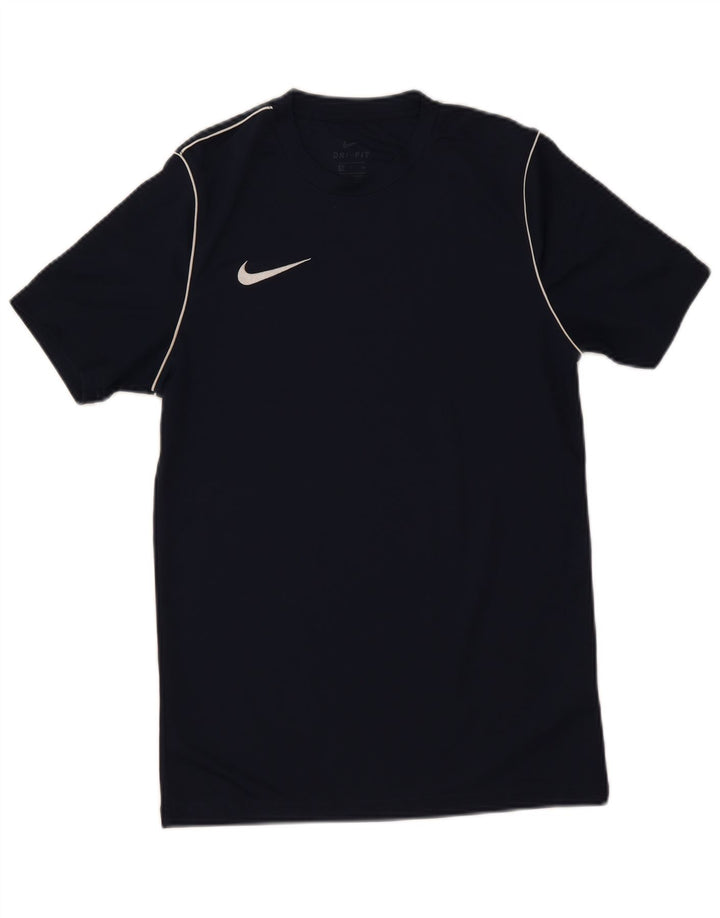 Nike Herren Dri Fit T-Shirt Top Small Marineblau Polyester