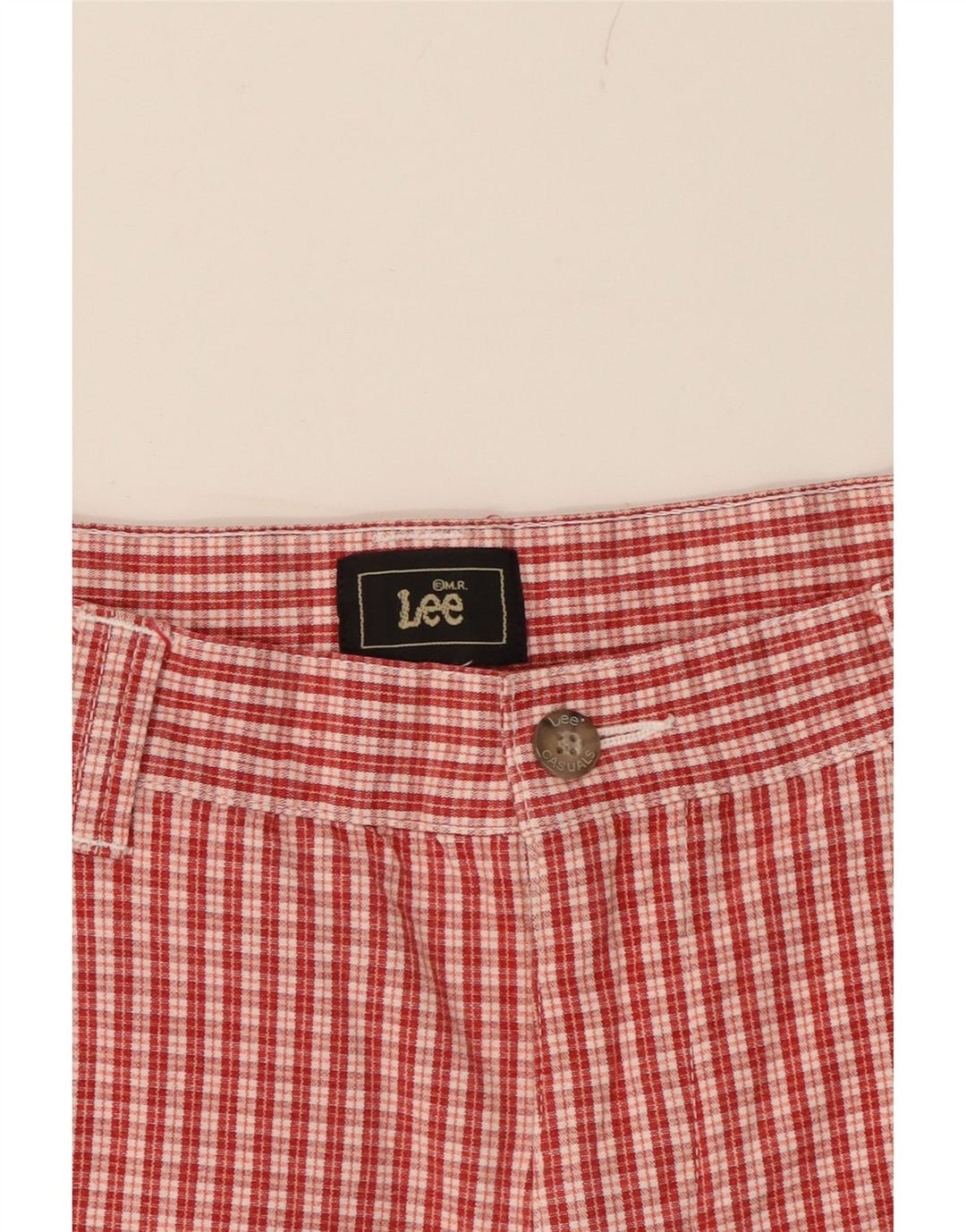 LEE Womens Straight Capri Trousers W28 L18 Red Check Vintage Lee and Second-Hand Lee from Messina Hembry 