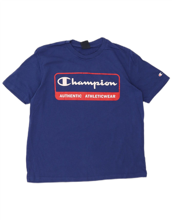 Champion Herren-T-Shirt mit Grafik, Größe S, Marineblau