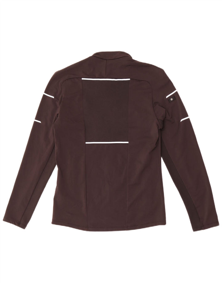 DECATHLON Herren-Trainingsanzug-Oberteil, mittelbraunes Farbblock-Polyester