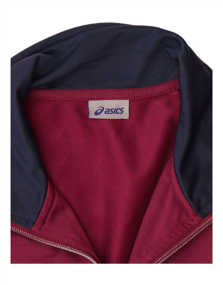 ASICS Damen-Trainingsanzug-Top-Jacke, UK 14, groß, lila, Farbblock-Polyester