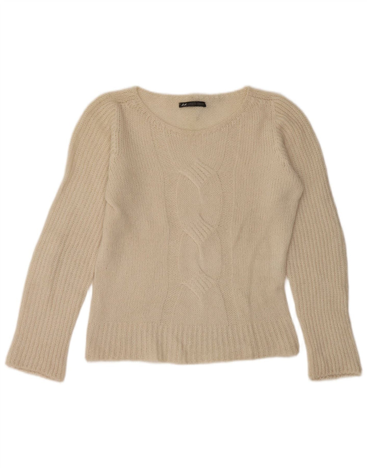 Daniele Alessandrini Damen Pullover mit U-Boot-Ausschnitt IT 44 Mittelweiß