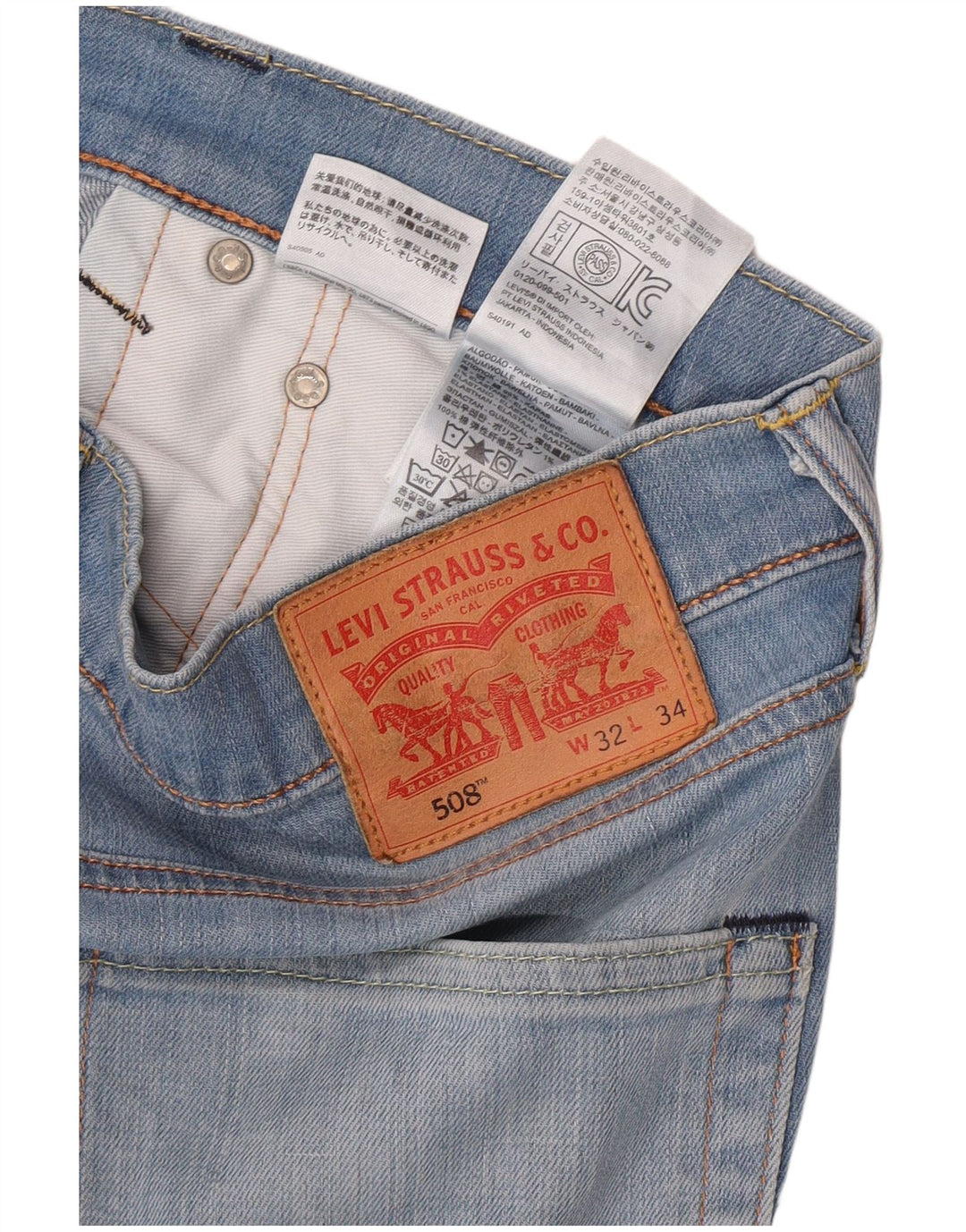 Levi's Herren 508 Tapered Jeans W32 L31 Blaue Baumwolle