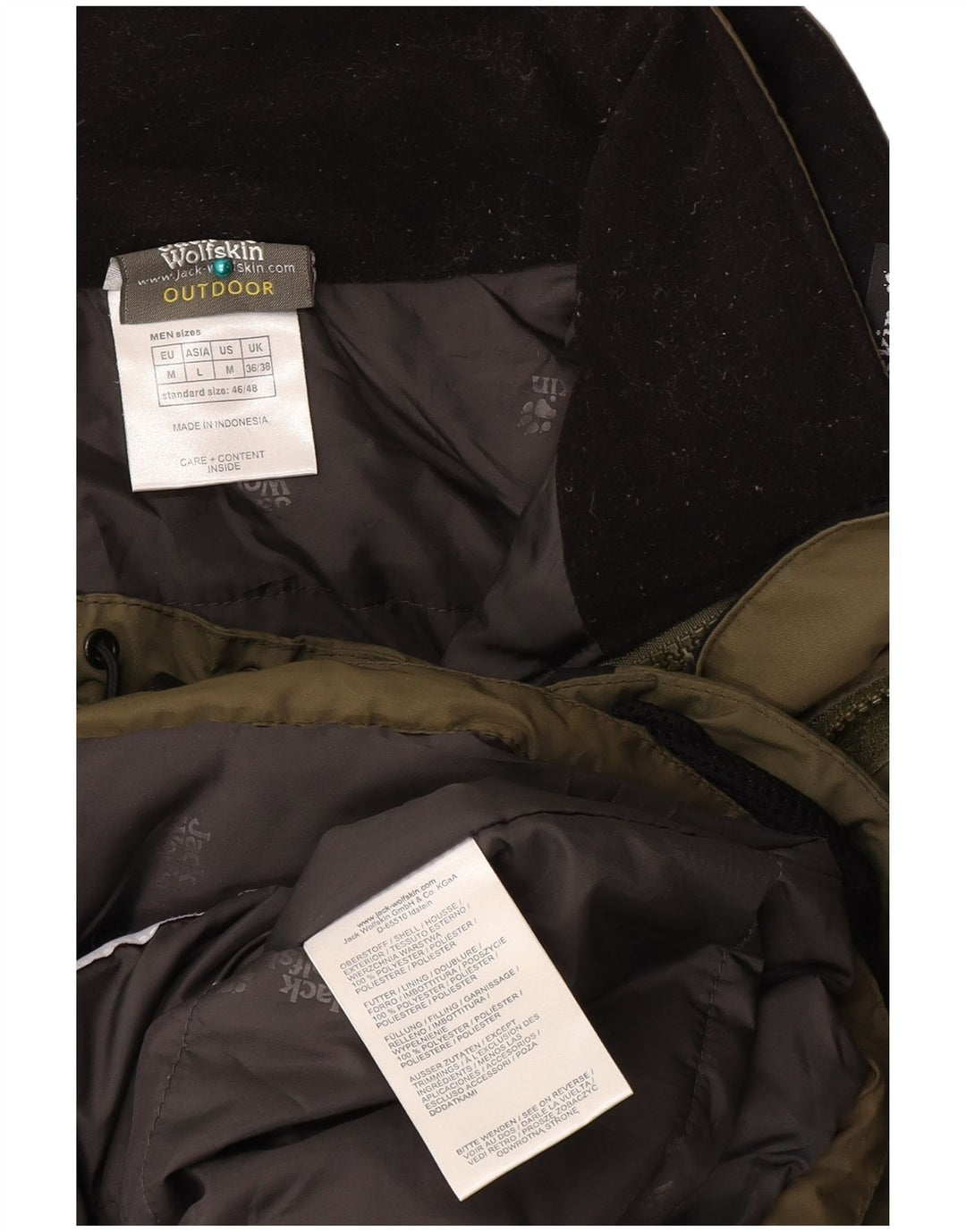 JACK WOLFSKIN Herren-Windbreaker-Jacke, UK 36/38, mittlerer Khaki-Farbblock