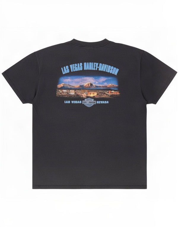 Harley Davidson Herren Las Vegas Grafik T-Shirt Top XL Schwarz Baumwolle
