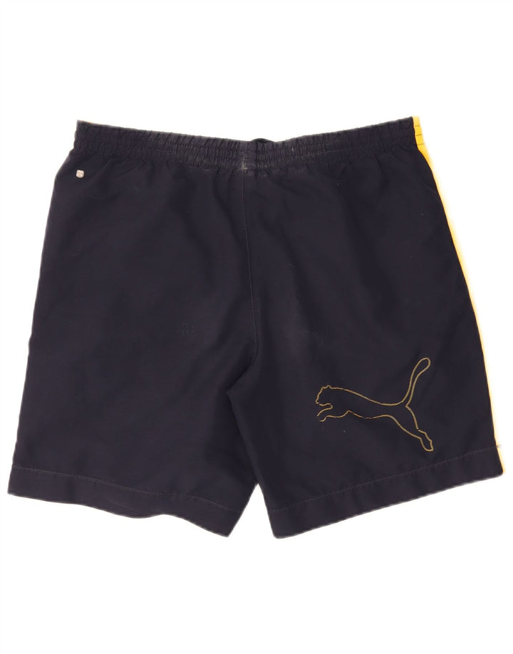 Puma Herren-Badeshorts mit Grafik, mittelgroß, Marineblau, Farbblock