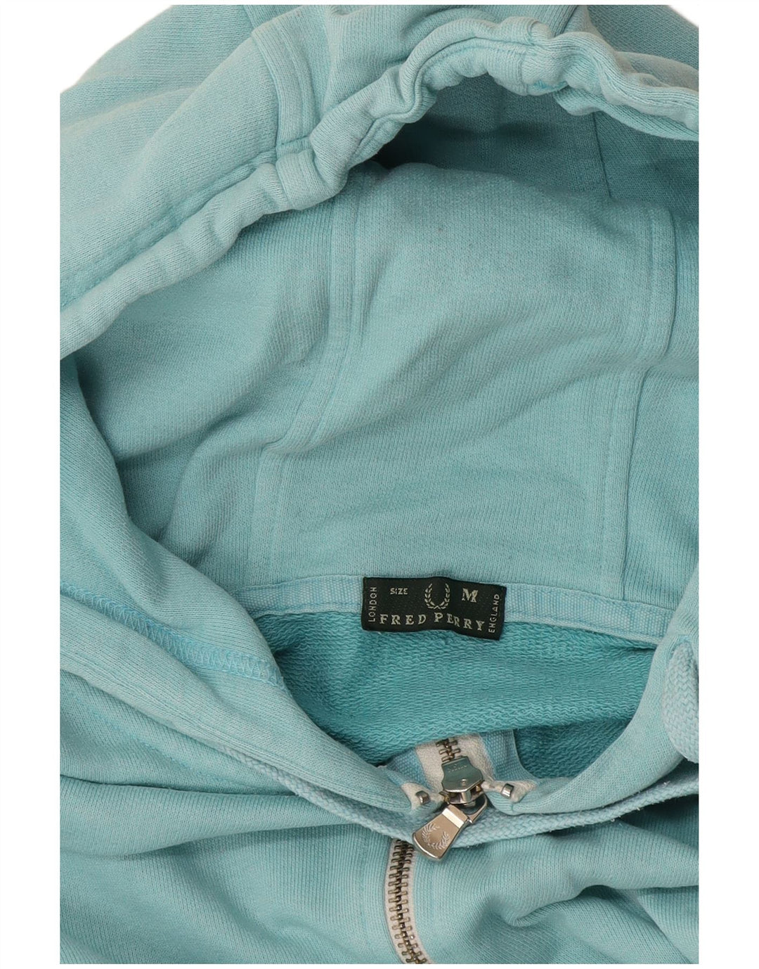 Fred Perry Damen-Kapuzenpullover mit Reißverschluss, UK 12, Mitteltürkis