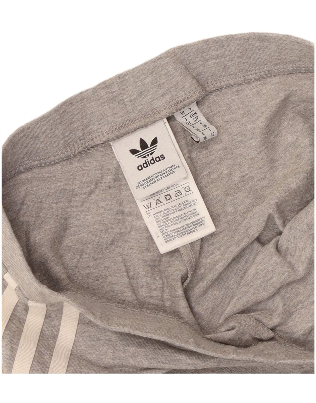 Adidas Damen Leggings UK 10 Small Graue Baumwolle