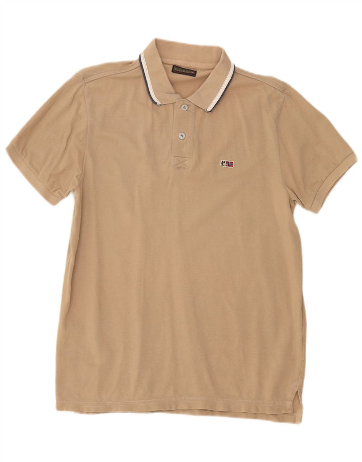 Napapijri Herren-Poloshirt, mittelbeige Baumwolle