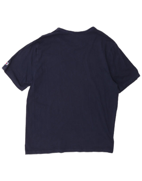 Champion Herren Grafik-T-Shirt-Oberteil XL aus marineblauer Baumwolle
