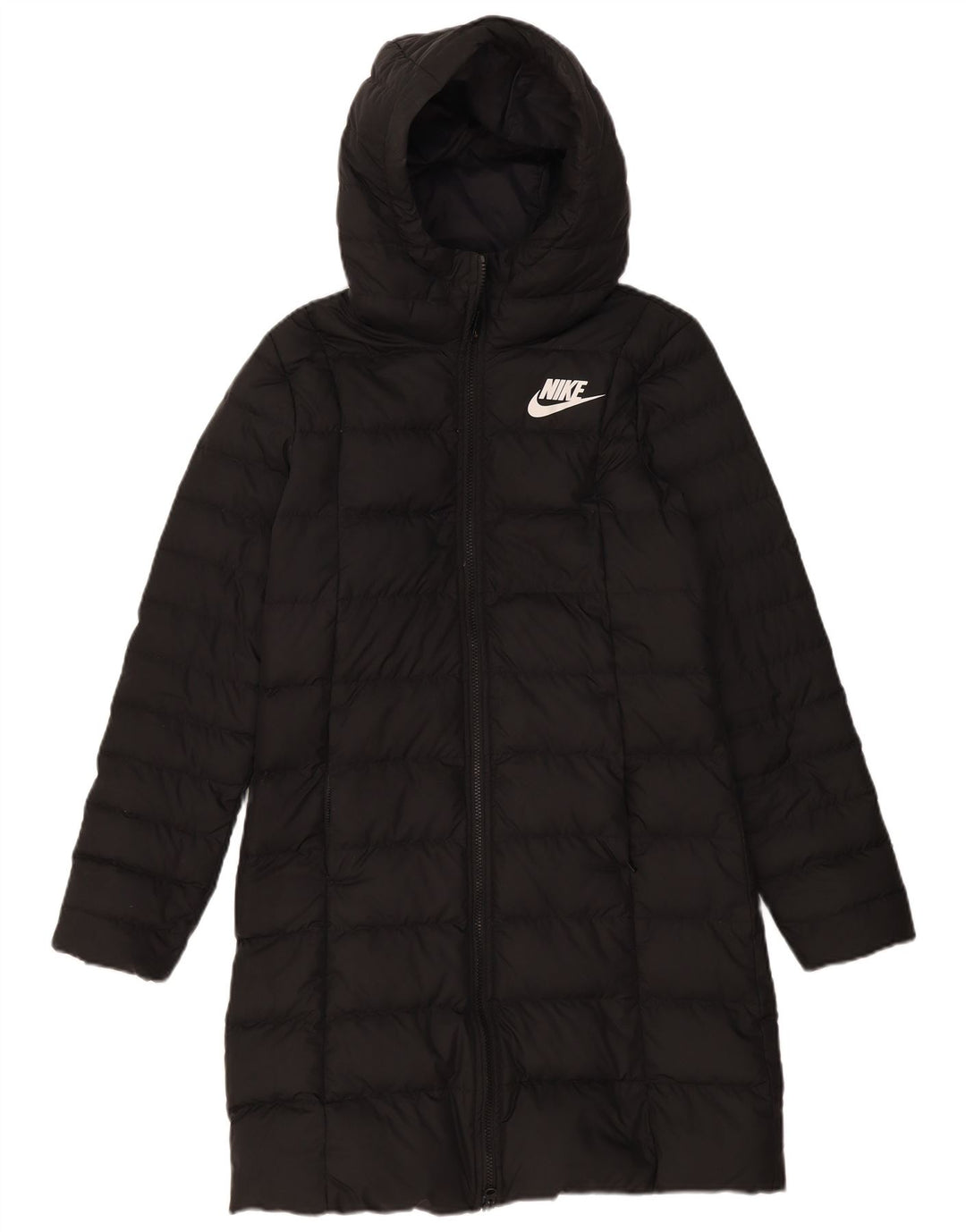 Nike Damen Kapuzenmantel, gepolstert, UK 10, Größe S, Schwarz, Polyester