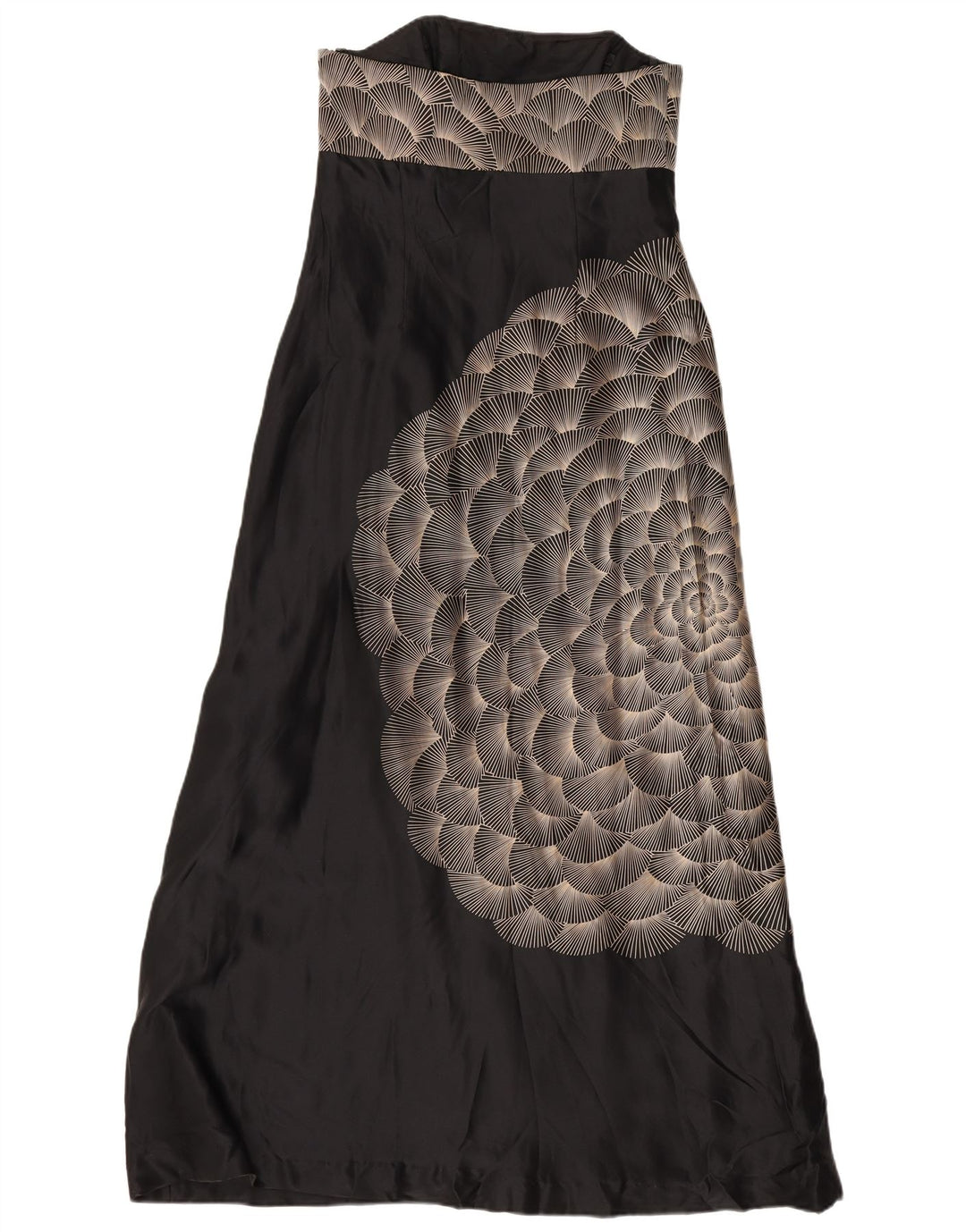 Monsoon Womens Abstract Pattern Maxi Trägerloses Kleid UK 12 Medium Schwarz