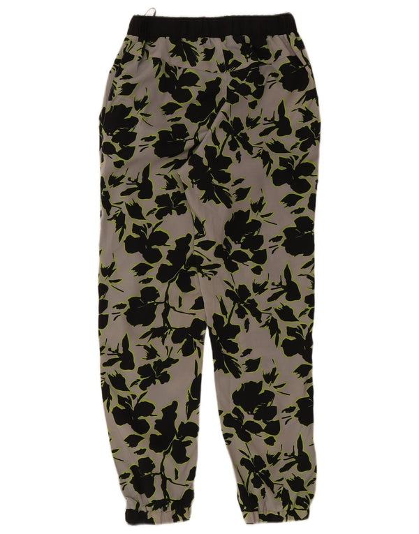 Topshop Damen Joggers Freizeithose UK 8 Small W28 L27 Grau geblümt
