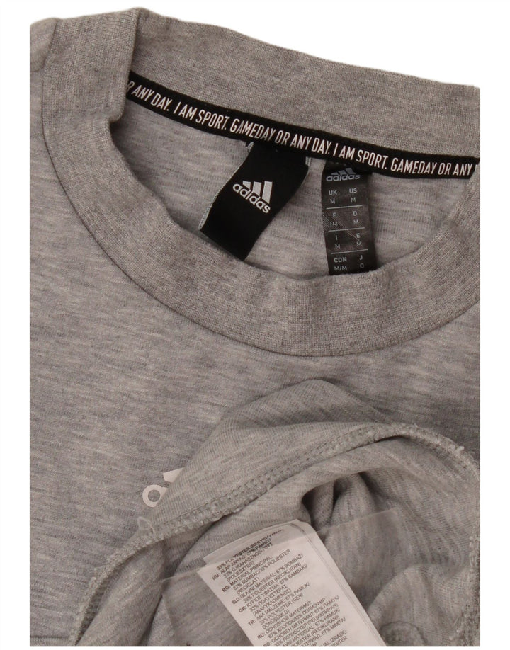 Adidas Herren Sweatshirt Pullover mittelgrau melierte Baumwolle