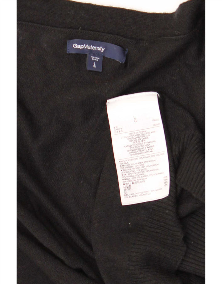 Gap Damen-Pullover mit V-Ausschnitt, Gr. 14, Größe L, Schwarz, Polyester