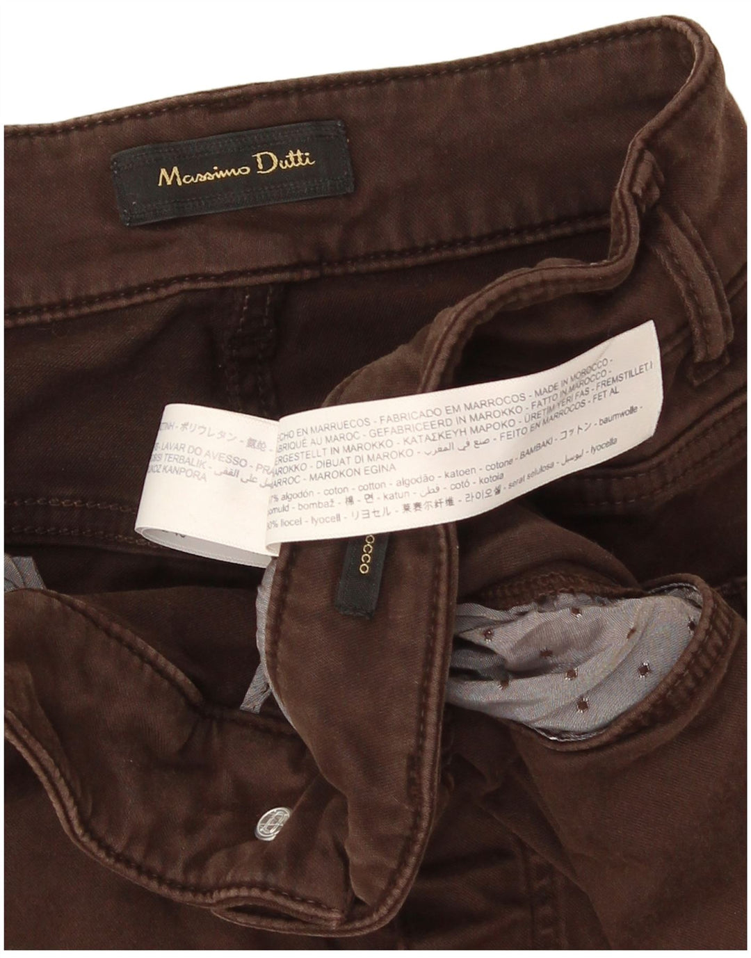 Massimo Dutti Herren Skinny Jeans W30 L28 Braune Baumwolle