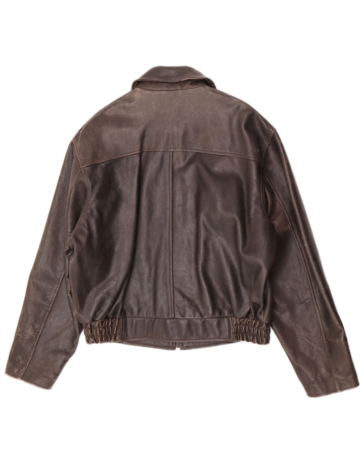 VINTAGE Herren Lederjacke UK 38 Mittelbraunes Leder