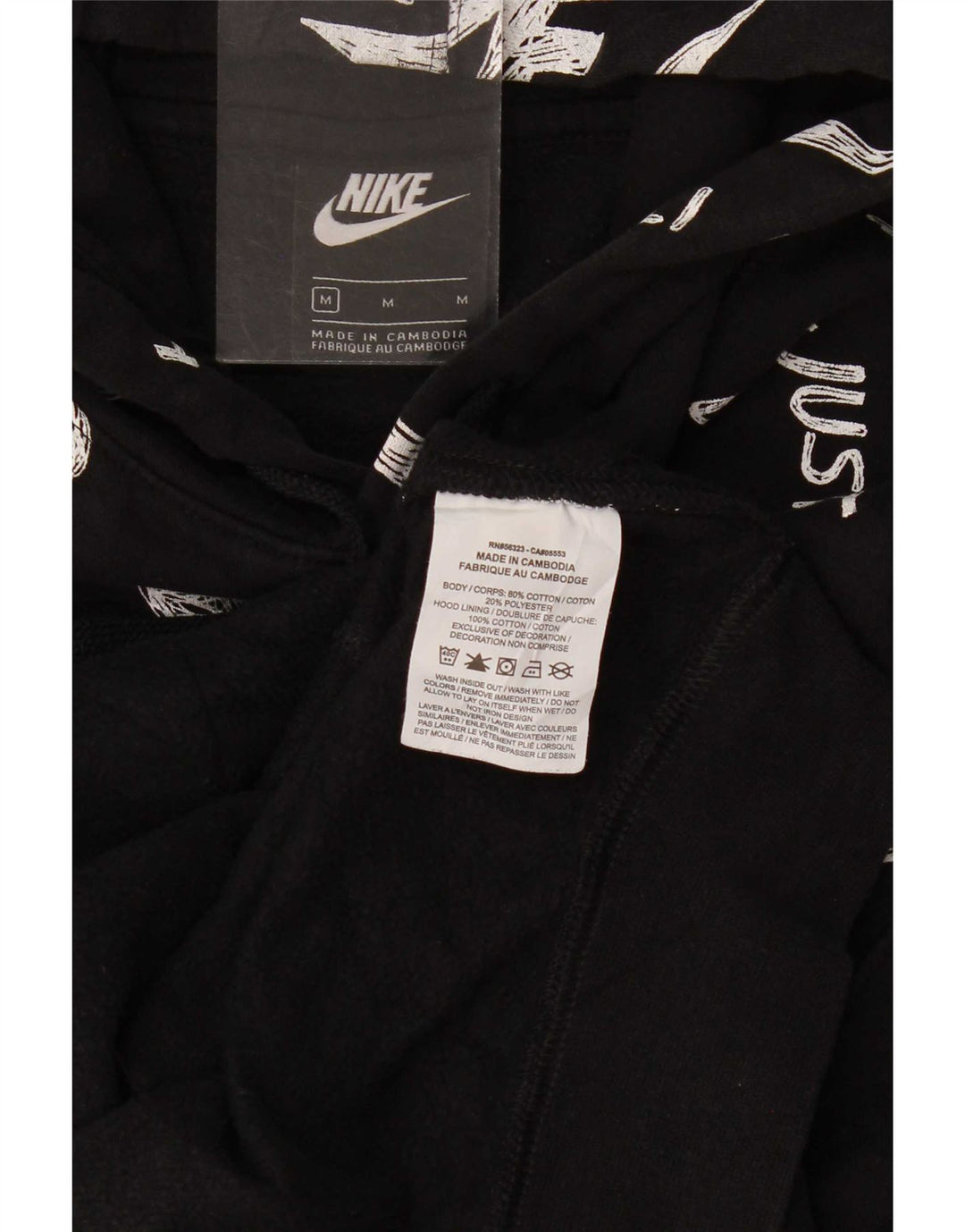 Nike Herren-Kapuzenpullover mit Grafik, mittelschwarz, Baumwolle