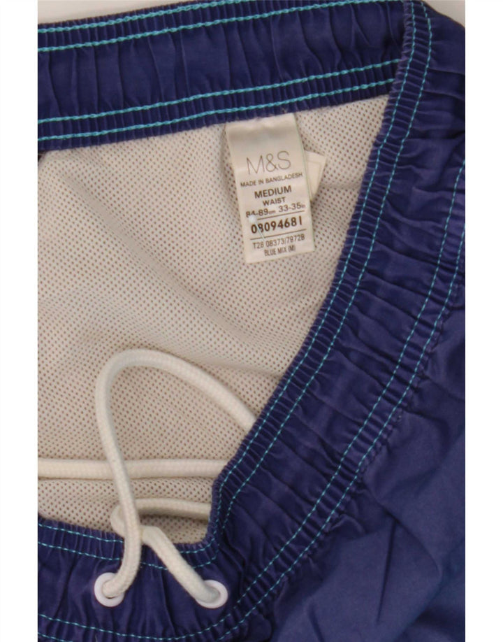 Marks & Spencer Herren-Badeshorts aus mittelblauem Colourblock-Polyester