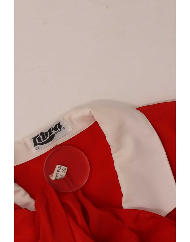 Libra Damen-Hemdbluse mit 3/4-Ärmeln, UK 10, Größe S, Rot, Colourblock-Polyester