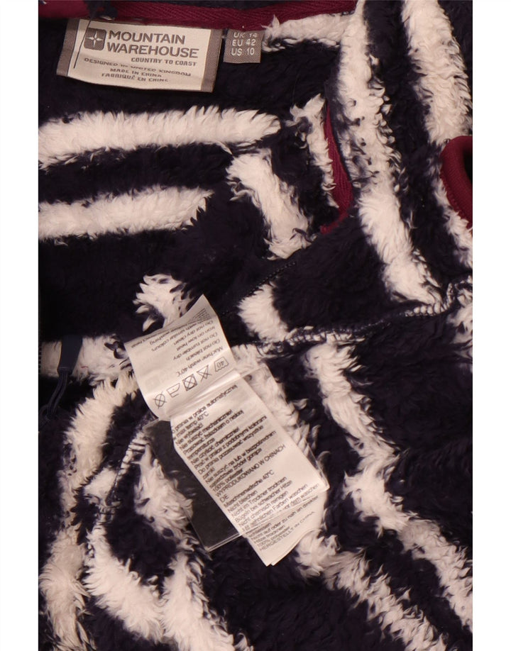 MOUNTAIN WAREHOUSE Damen Fleecepullover UK 14 Large Marineblau gestreift