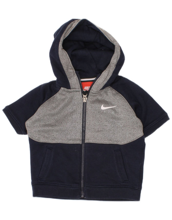 Nike Baby-Jungen-Kapuzenpullover mit Reißverschluss, 12–18 Monate, Marineblau, Farbblock