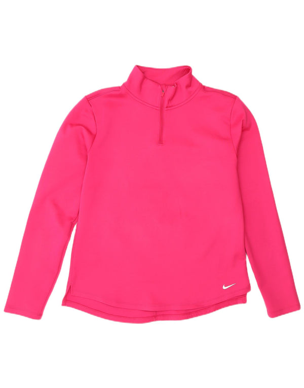 Nike Damen-Pullover-Trainingsanzugoberteil mit Reißverschluss, UK 14, Mittelrosa