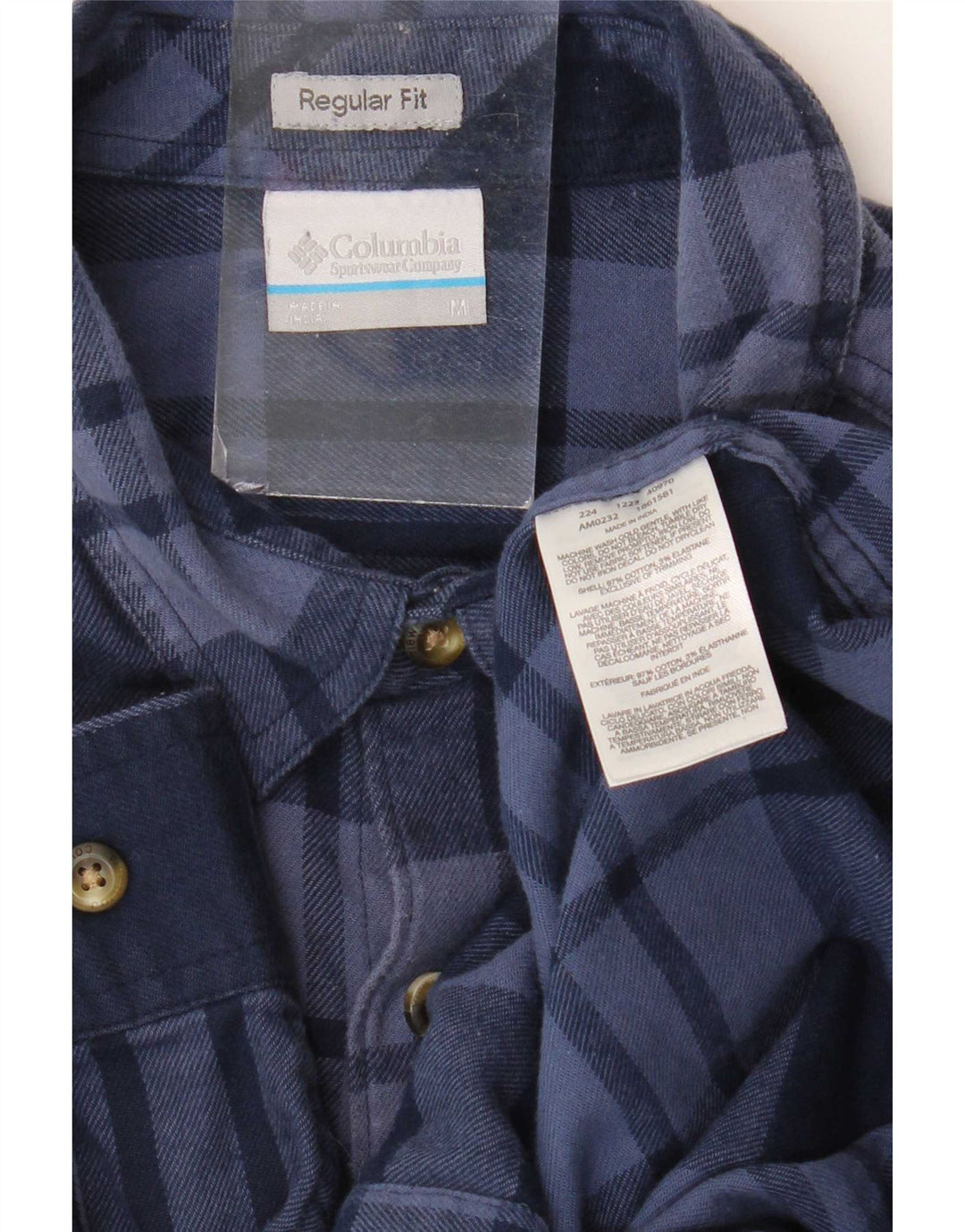Columbia Herren Omni-Wick Regular Fit Flanellhemd Mittelblau kariert