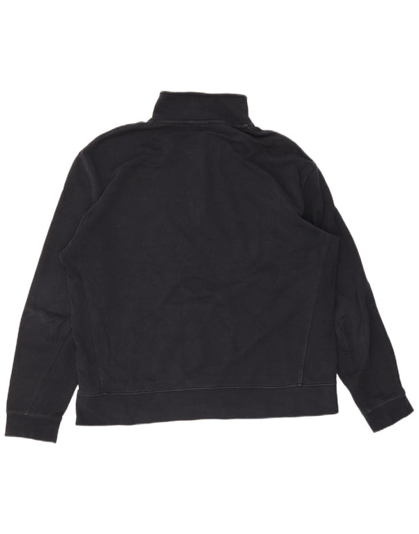 Zara Damen-Sweatshirt mit Reißverschluss am Hals, UK 18, XL, schwarze Baumwolle