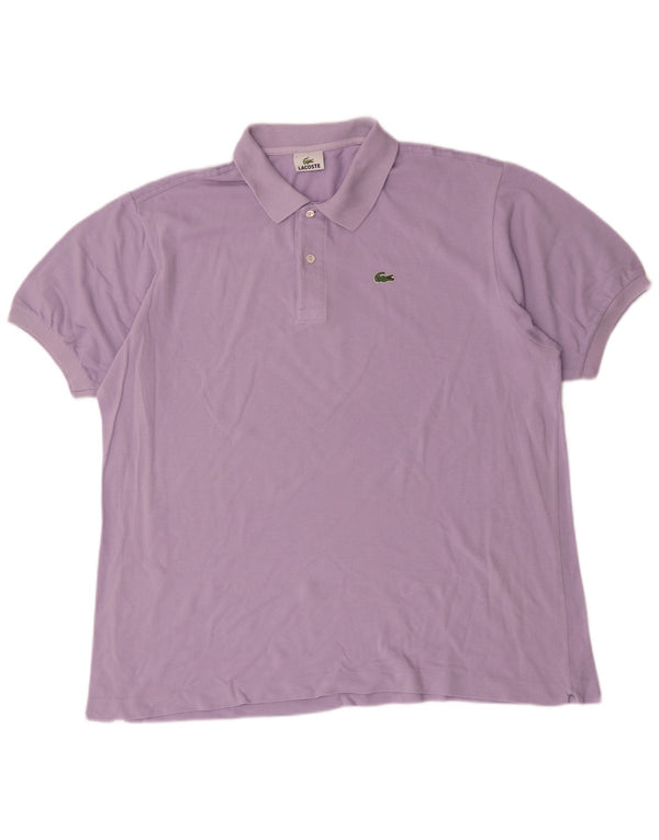 Lacoste Herren Poloshirt Größe 7 2XL Lila Baumwolle