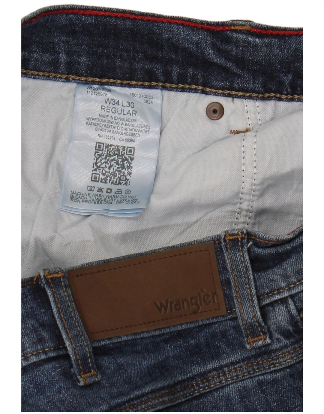 Wrangler Herren Regular Straight Jeans W34 L30 Blaue Baumwolle